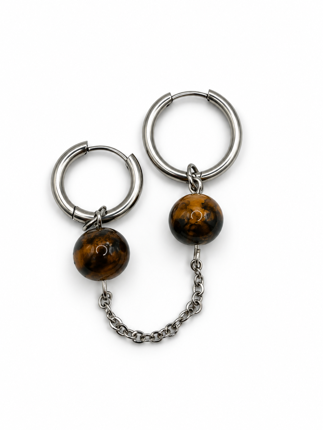 Boucles d'oreilles double chaîne Camille