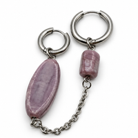 Boucles d'oreilles double chaîne Marine