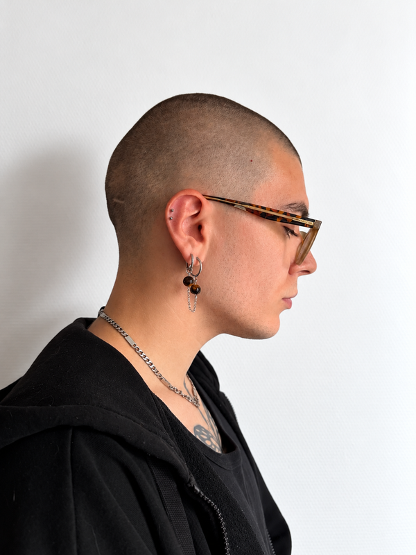 Boucles d'oreilles double chaîne Camille