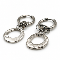 Boucles d'oreilles rondes argentées