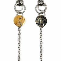 Boucles d'oreilles composition nacre et chaîne
