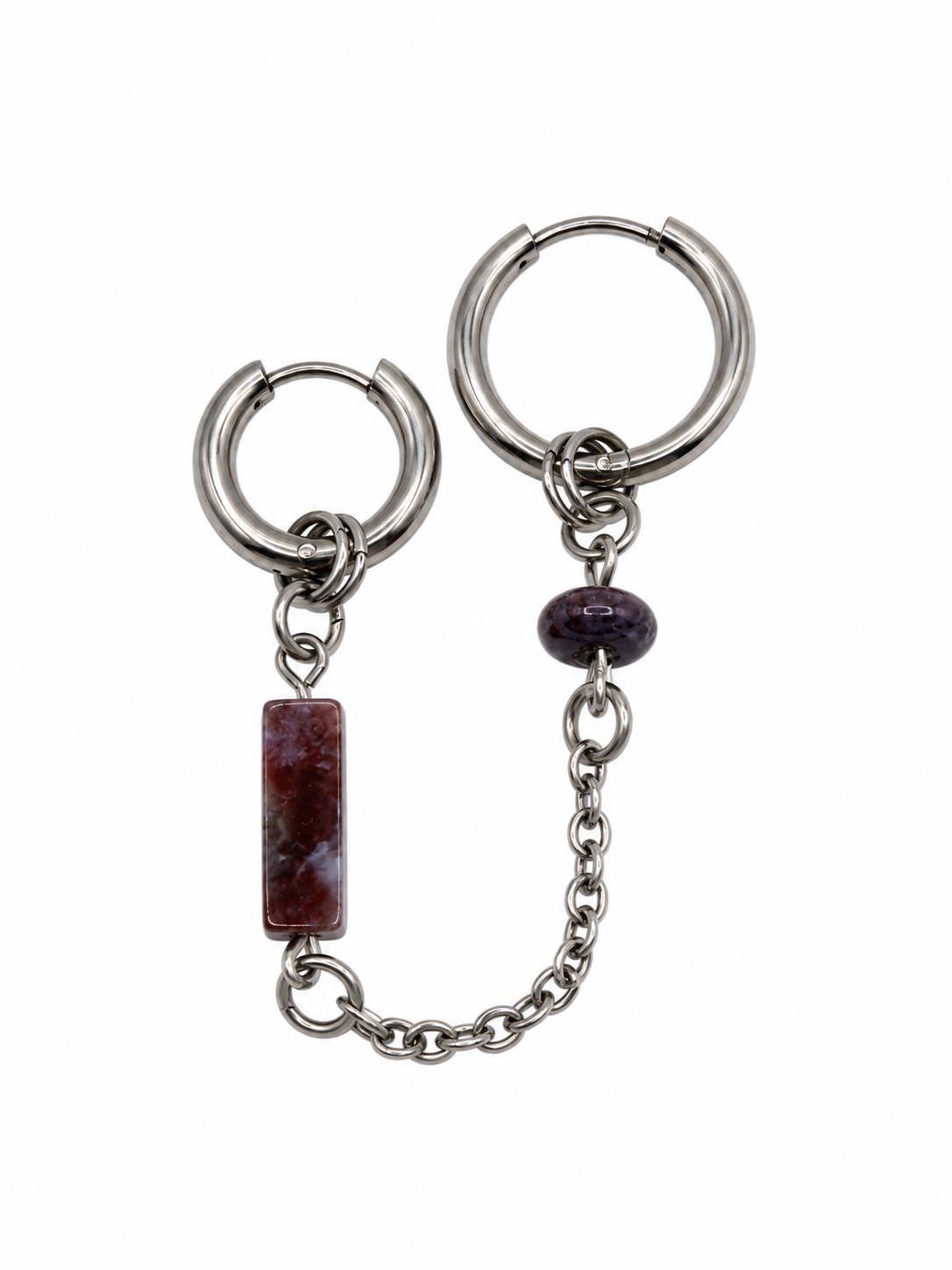 Boucles d'oreilles double chaîne Clothilde