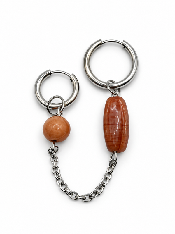 Boucles d'oreilles double chaîne Lucie