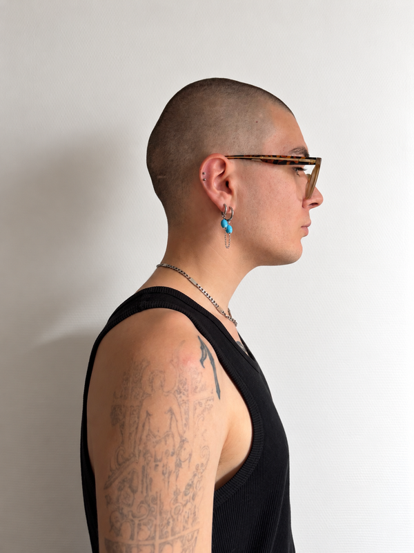 Boucles d'oreilles double chaîne Zoé