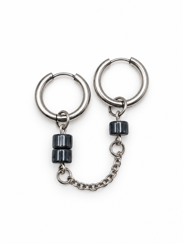 Boucles d'oreilles double chaîne Amélie