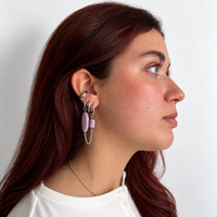 Boucles d'oreilles double chaîne Marine