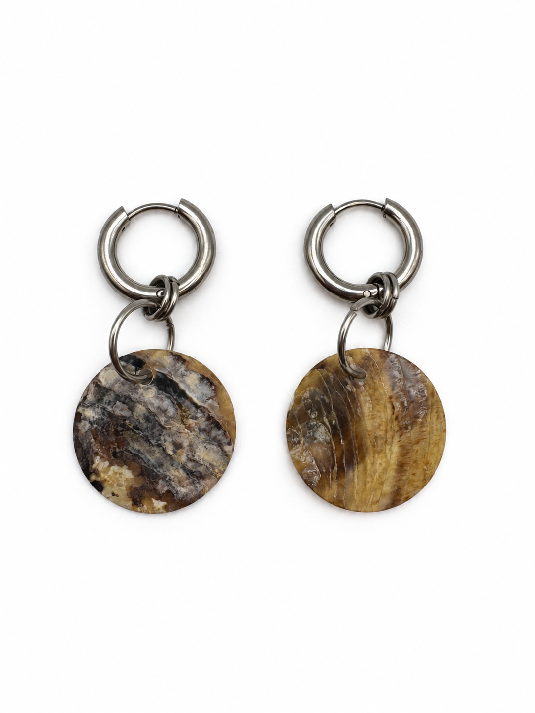 Boucles d'oreilles rondes coquillages