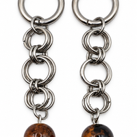 Boucles d'oreilles perles marrons
