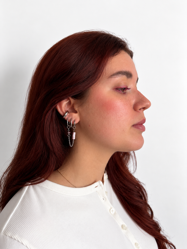 Boucles d'oreilles double chaîne Clothilde