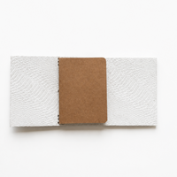 Carnet en cuir beige/violet A6
