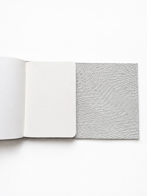 Carnet en cuir beige/violet A6