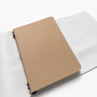 Carnet en cuir gris/blanc A6