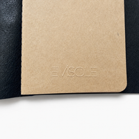 Carnet en cuir bleu A6