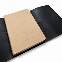 Carnet en cuir noir A6