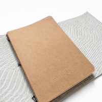 Carnet en cuir beige/violet A6
