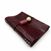 Carnet en cuir bordeaux A6