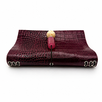 Carnet en cuir bordeaux A6