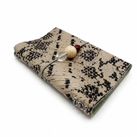 Carnet en cuir beige/violet A6