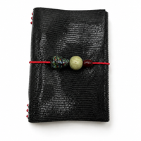 Carnet en cuir noir A6