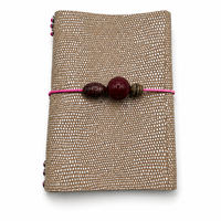 Carnet en cuir rose A6