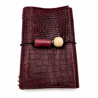 Carnet en cuir bordeaux A6