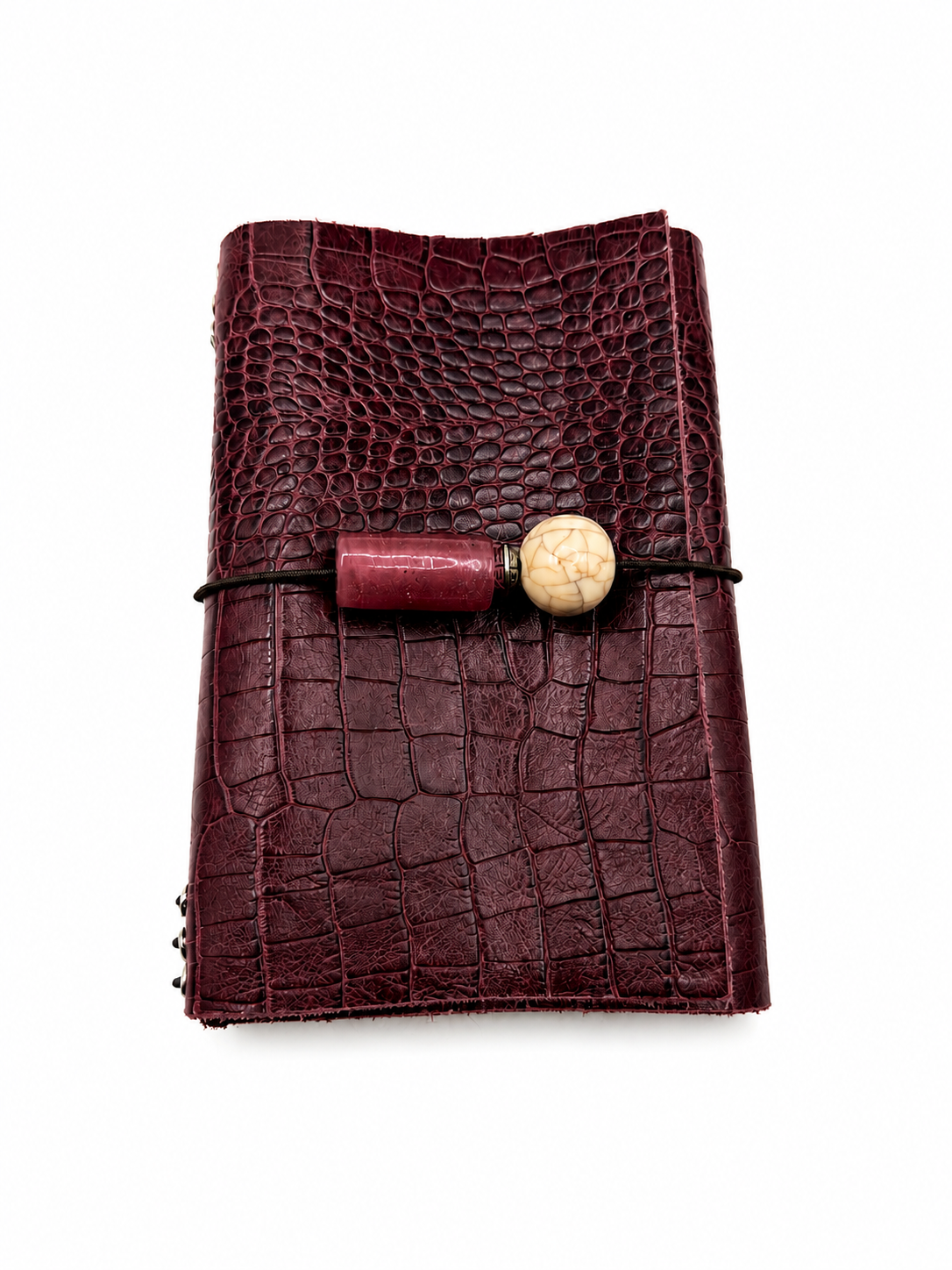 Carnet en cuir bordeaux A6