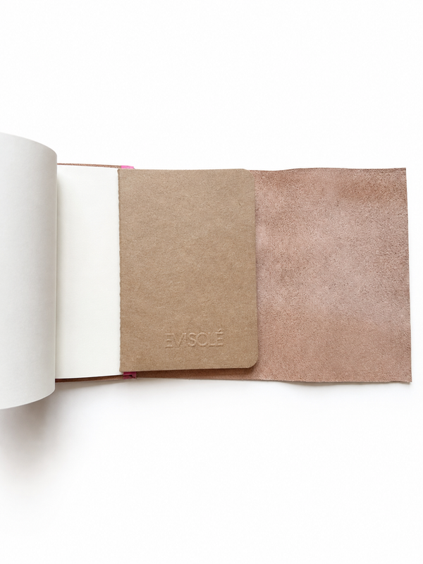 Carnet en cuir rose A6