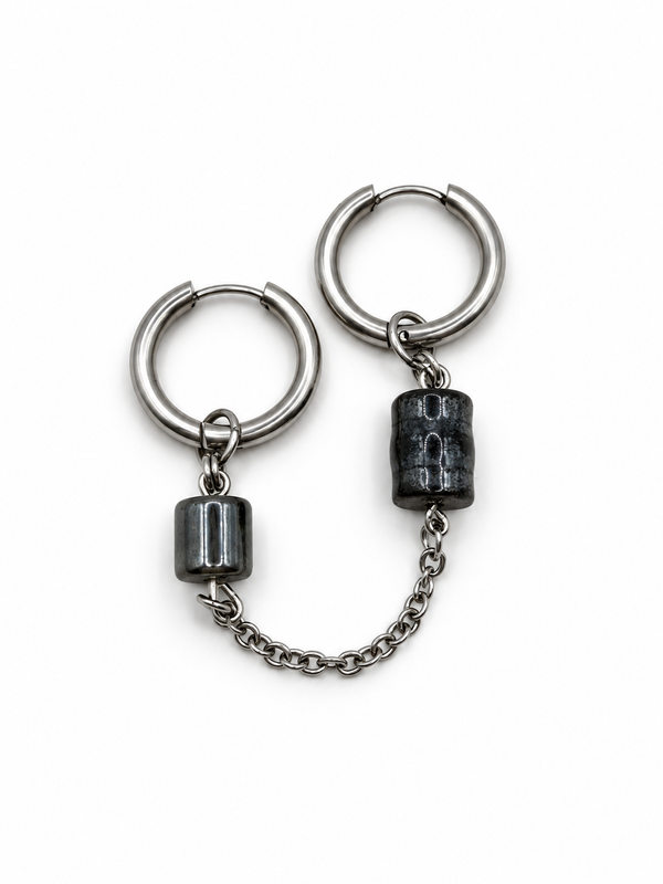 Boucles d'oreilles double chaîne Géraldine