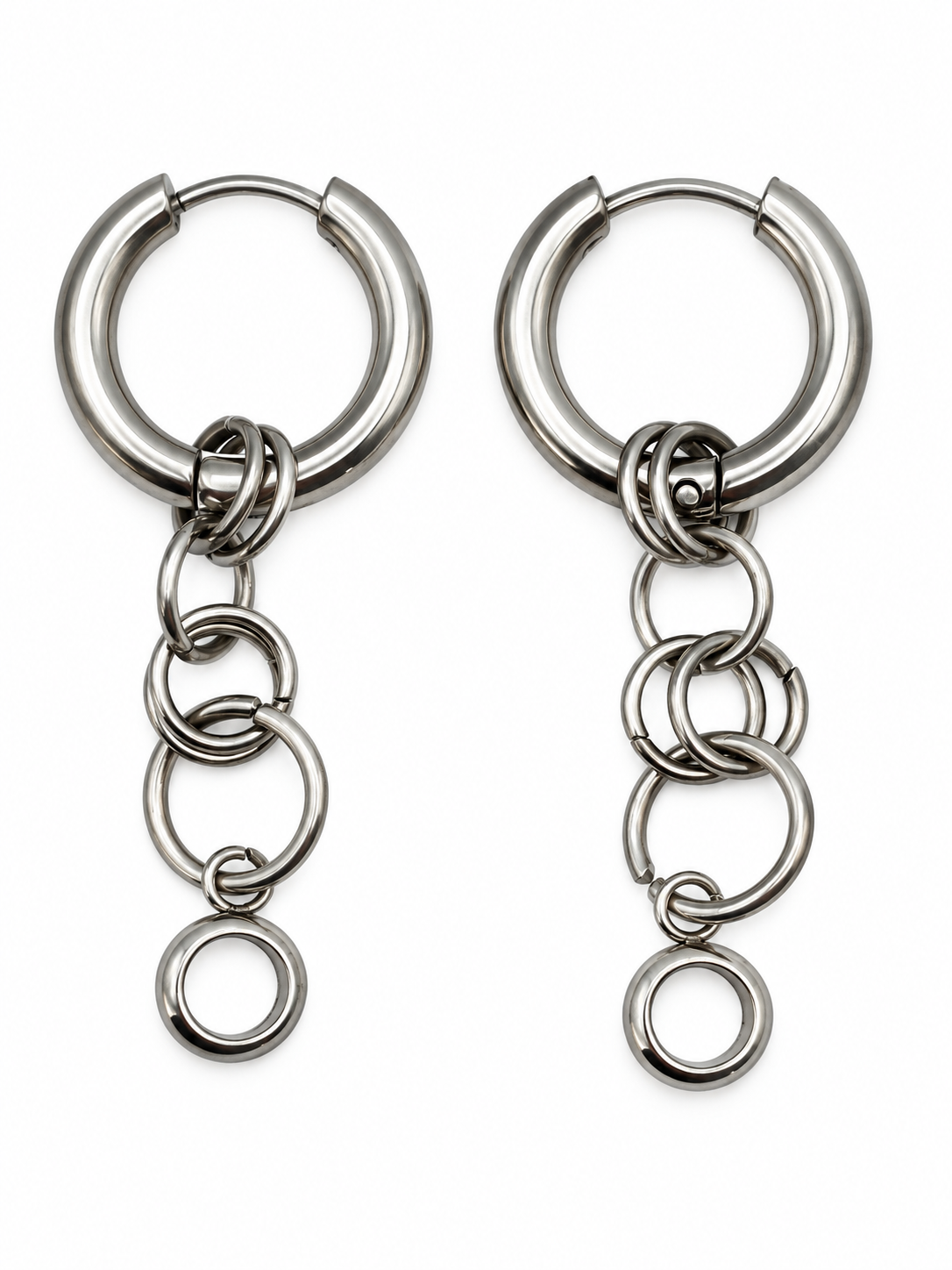 Boucles d'oreilles composition anneaux