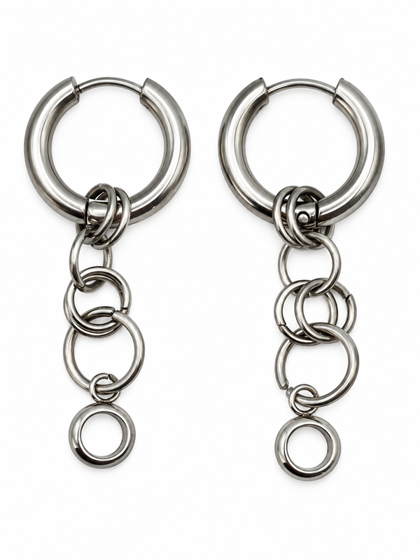 Boucles d'oreilles composition anneaux