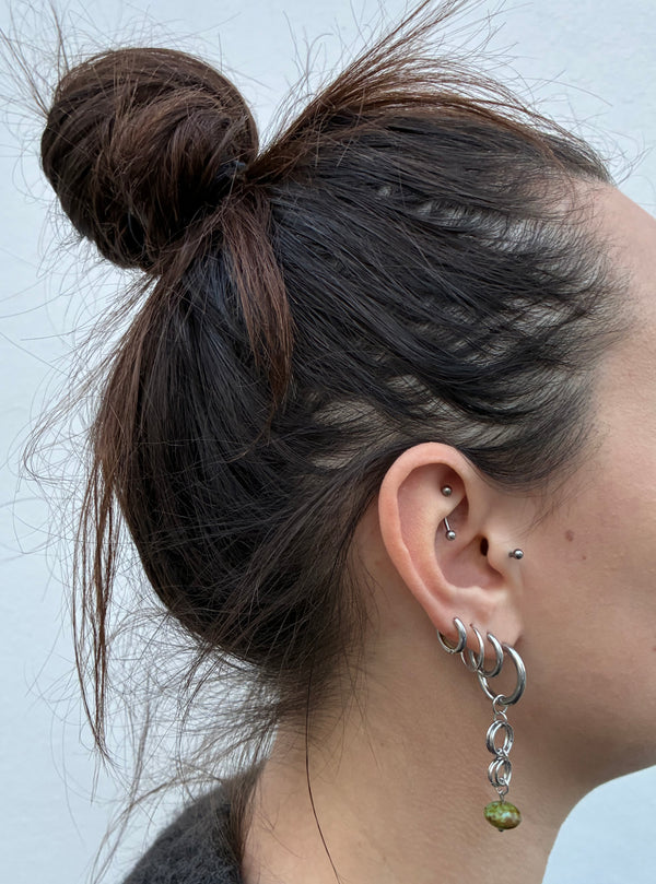 Boucles d'oreilles perles vertes