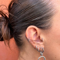 Boucles d'oreilles rondes argentées