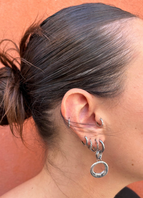 Boucles d'oreilles rondes argentées