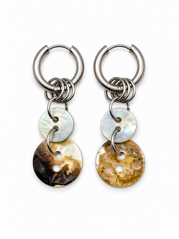 Boucles d'oreilles composition nacrée
