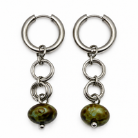 Boucles d'oreilles perles vertes