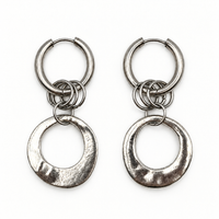 Boucles d'oreilles rondes argentées