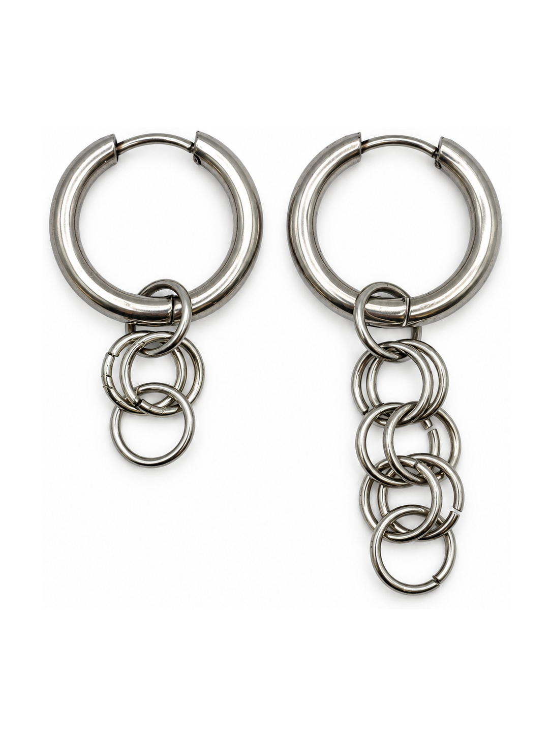 Boucles d'oreilles dépareillées anneaux